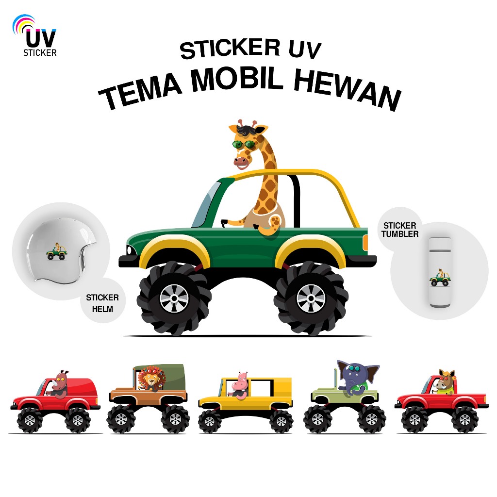 

STIKER UV - TEMA MOBIL HEWAN | STICKER UV, STICKER MOTOR, STICKER MOBIL, STICKER HELM, STICKER TUMBLER, STICKER 3D, STICKER UV DTF BY UVSticker