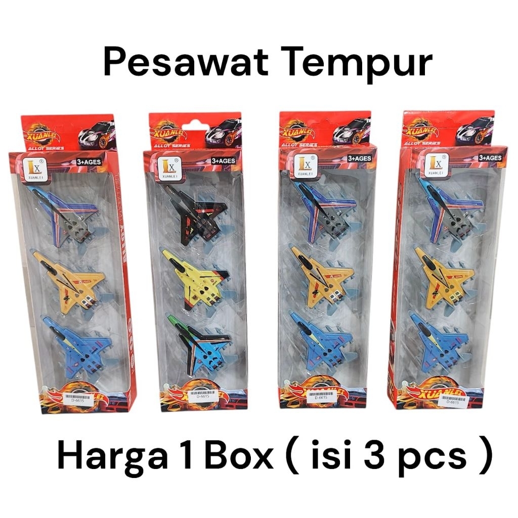 1186 mainan pesawat jet tempur 1 box isi 3pcs /mainan anak anak pesawat jet tempur bisa cod /mainan 