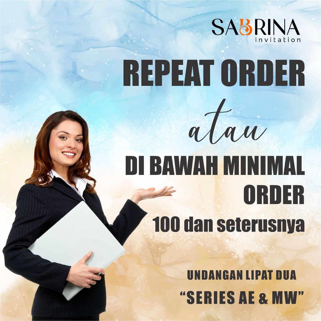 Undangan Pernikahan Aesthetic Lipat Dua Minimal 100 Series AE & MW