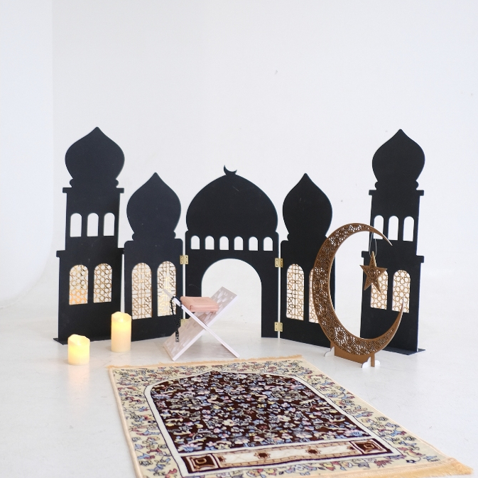 Dekorasi Mushola Arah Kiblat Masjid Mini Nabawi | Mihrab Masjid Nabawi