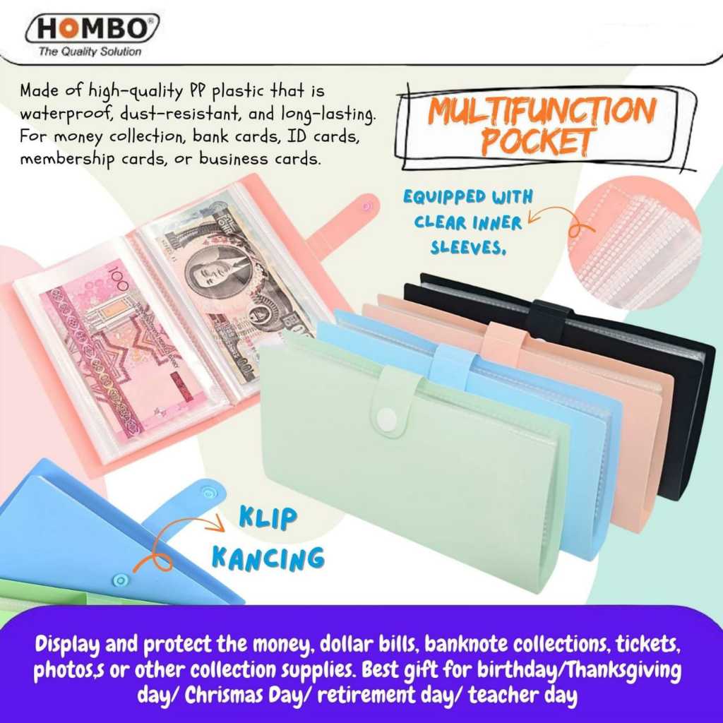 Album Uang Kertas Mini / Map Menabung / Portable Cash Holders for Collector / Organizer Koleks Uang 