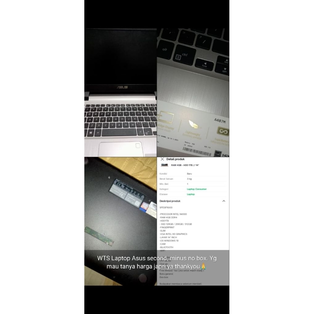 Laptop Asus Second