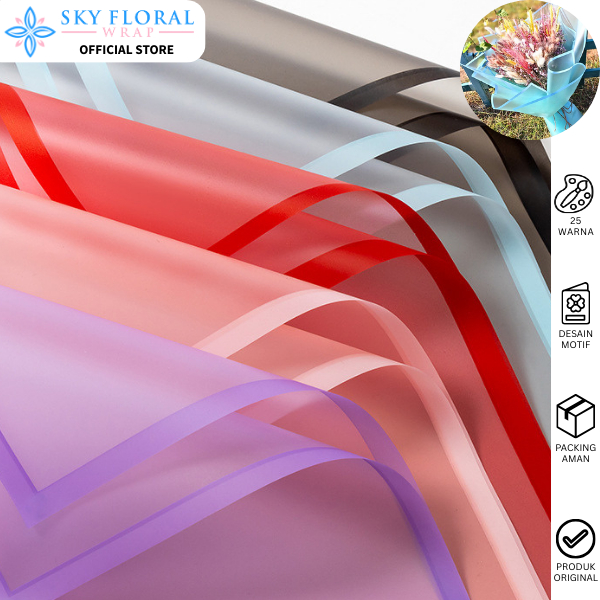 

Sky Floral Wrap 20 Lembar Line Color Cellophane Flower Wrapping Waterproof Kertas Buket Transparant KB05