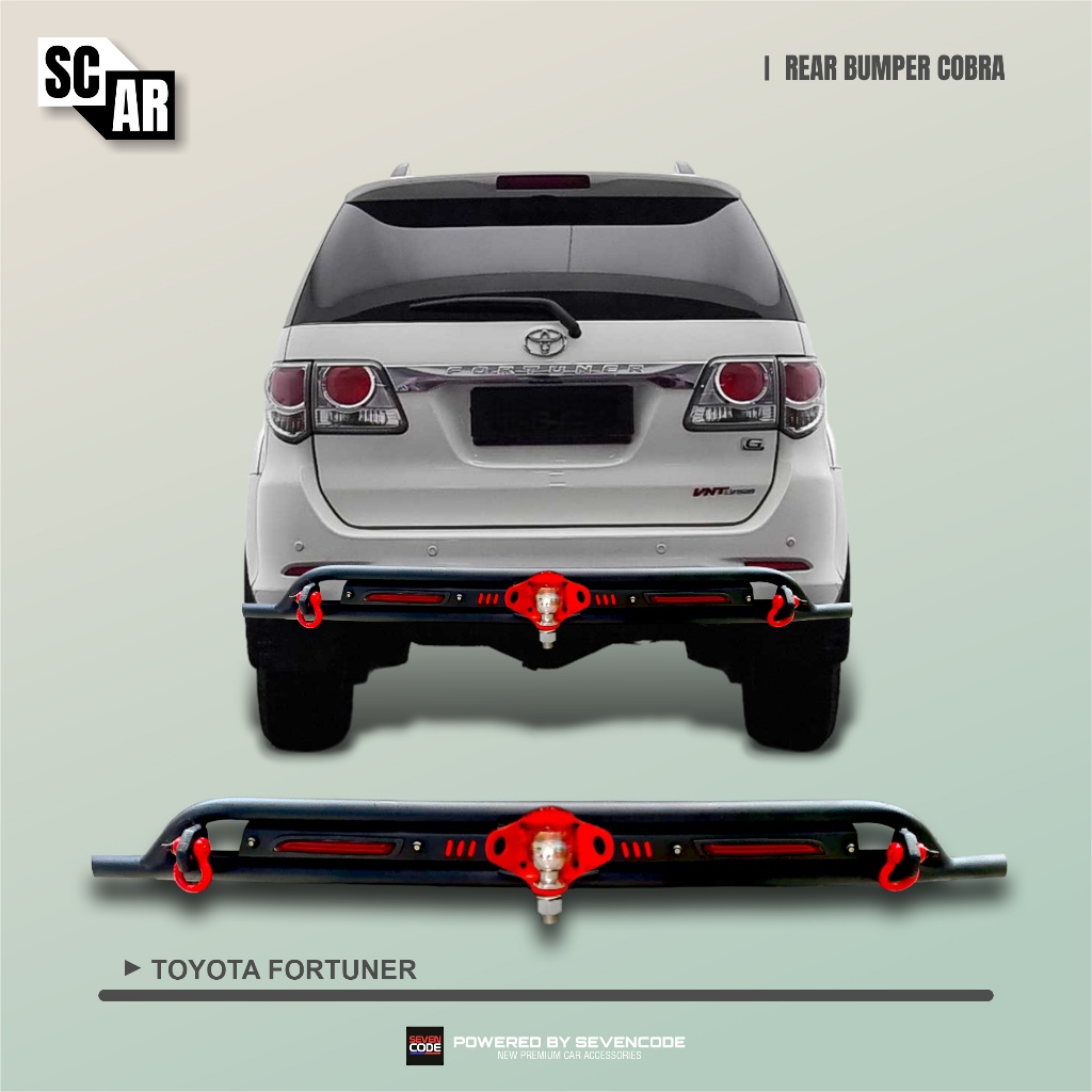 Rear Full Bumper guard Besi with Reflektor lamp LED - Towing Pengaman Belakang Cobra Sevencode - Toy