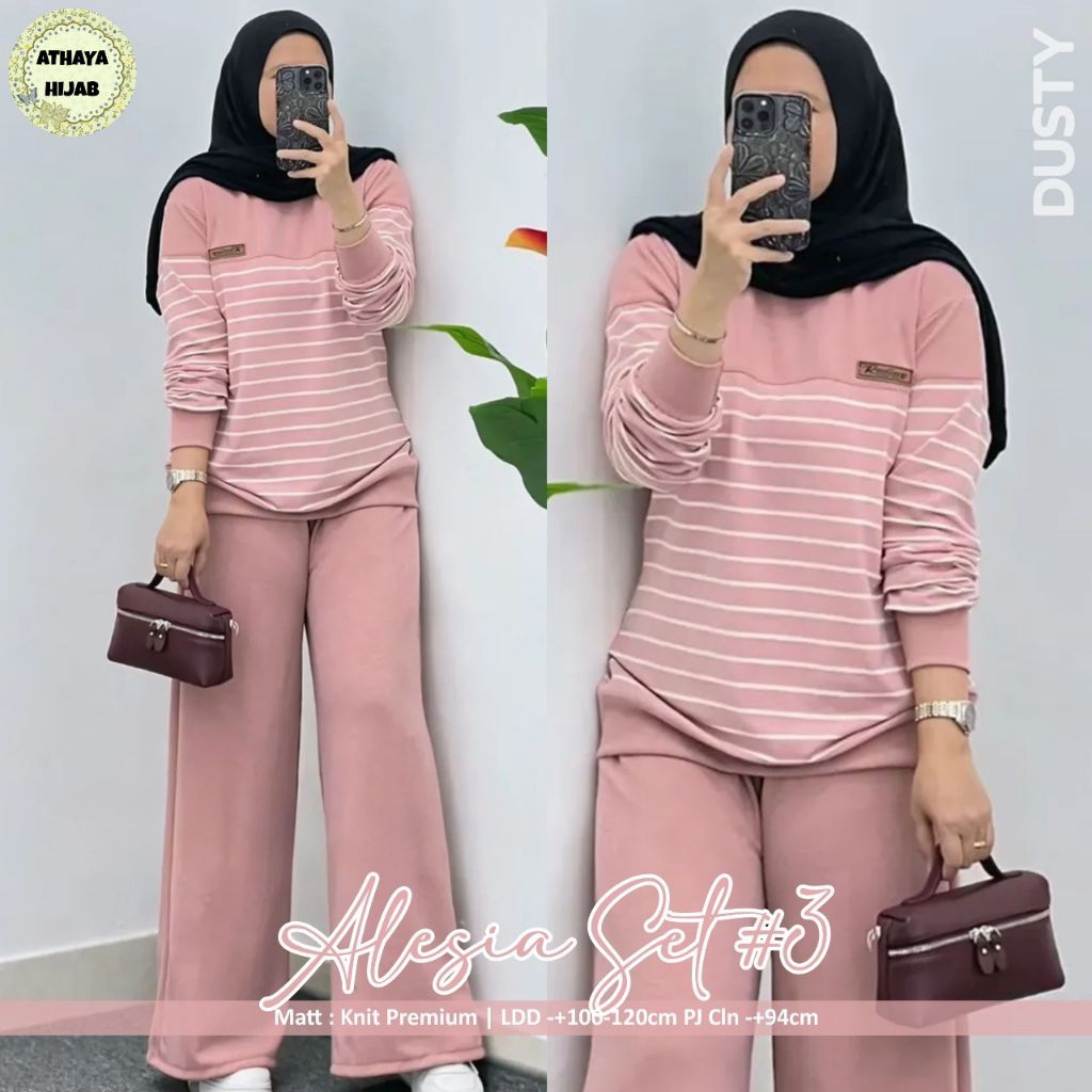 ALESUA SET #3 BY ATHAYA/SET CELANA KNIT SALUR JUMBO BEST SELLER