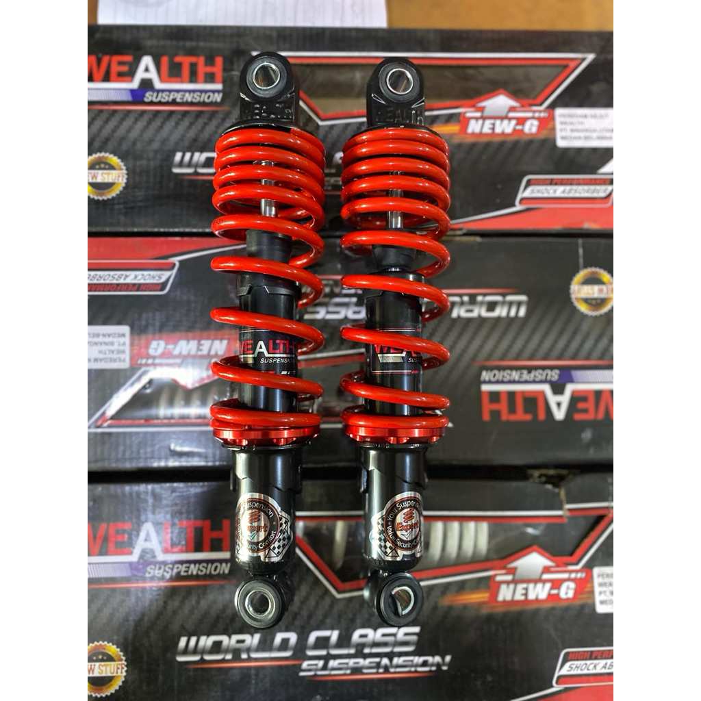 SHOCK BELAKANG WEALTH 320 RED CROME WHITE BLACK