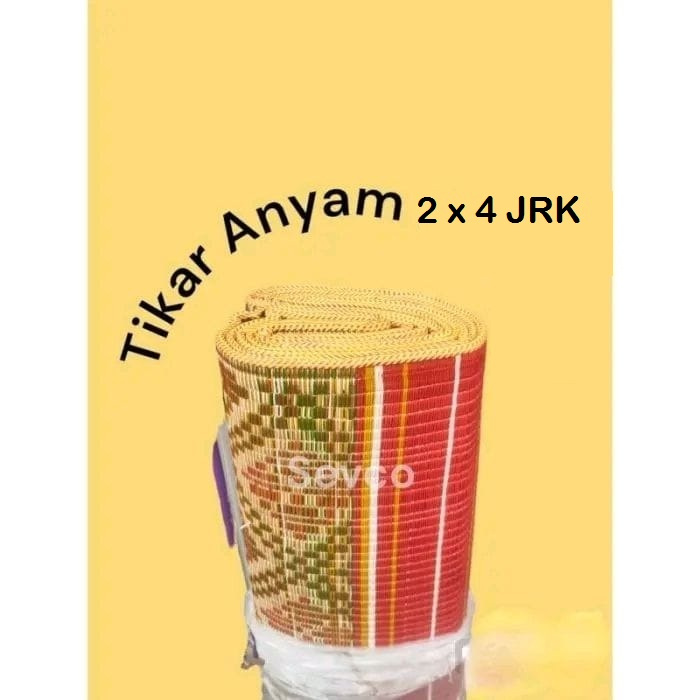 Karpet Tikar Plastik Anyam 2x4 JRK Merek Bonsai/ Tikar Lantai Jadul Bagus