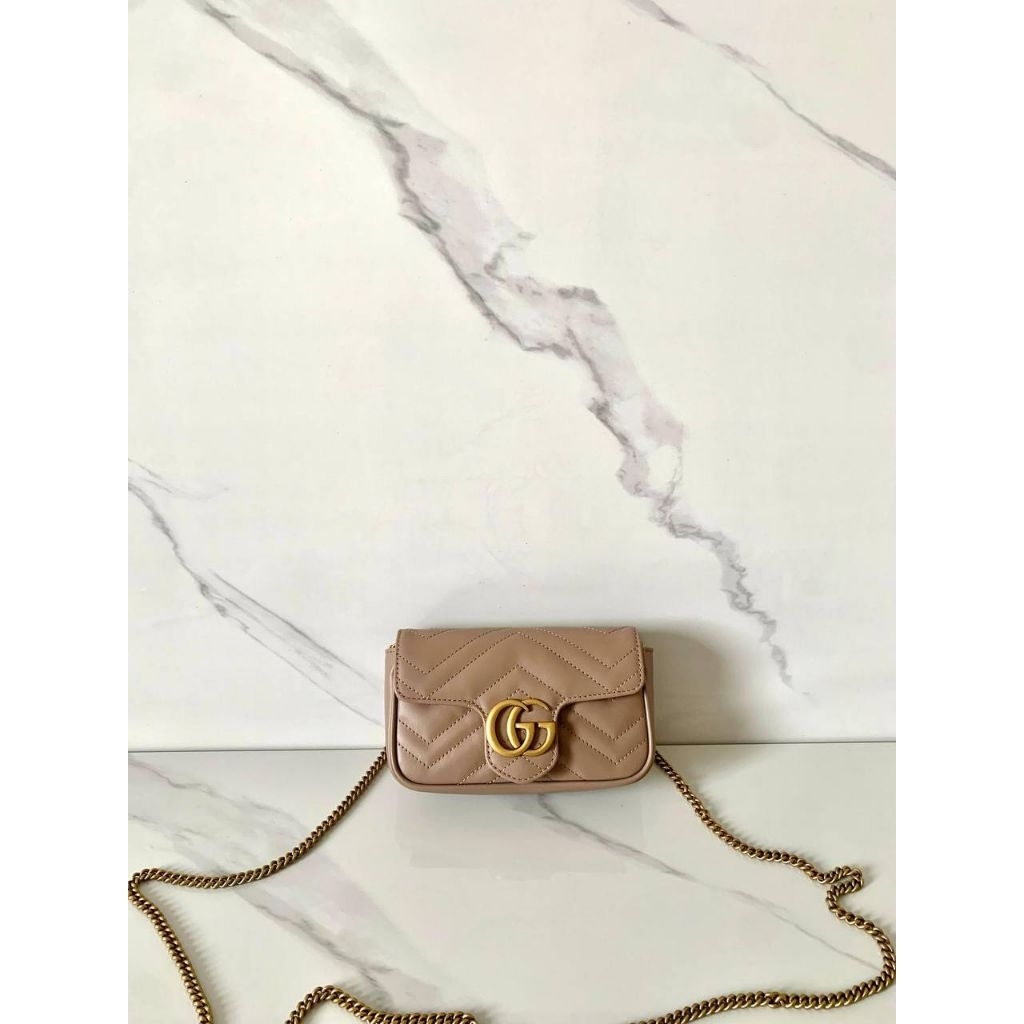 BNIB Gucci Super Mini Marmont in Nude