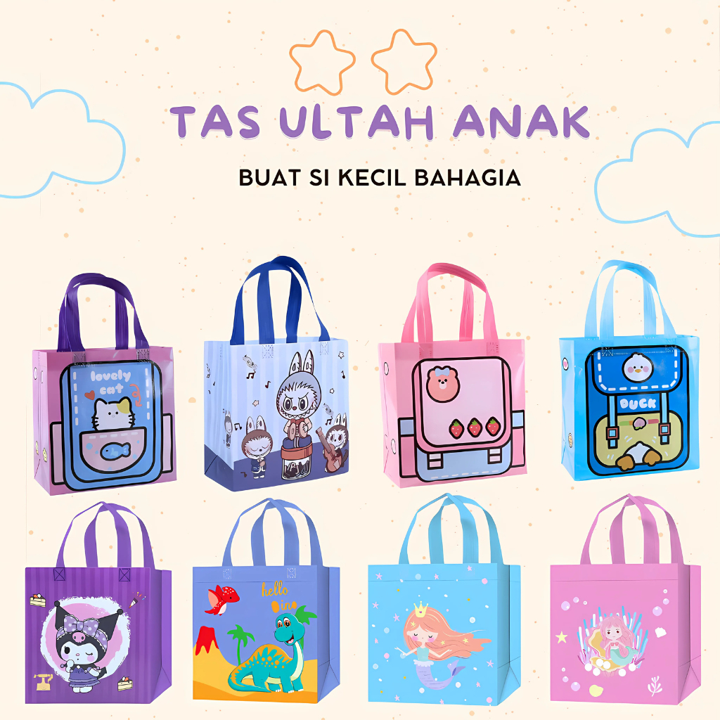 

Tas Ulang Tahun Anak -Tas Bekal - Tas Souvenir -Tas Hadiah Ultah -Goodie Bag Motif - Tas Termurah