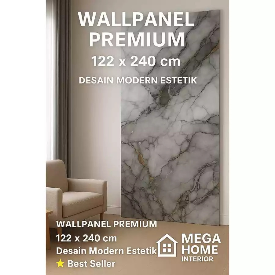 UV Marmer Panel Dinding– Motif Marmer Elegan