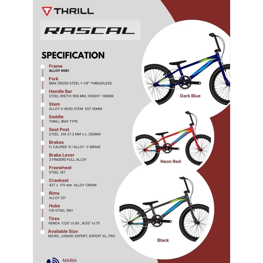 Sepeda BMX 20 Alloy Thrill Rascal Frenzy Park Malice Gusto