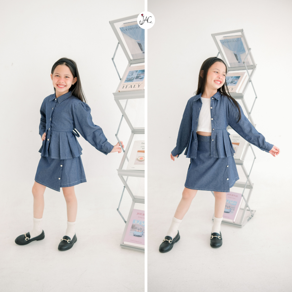 JAC - Betsy Top / SETELAN ANAK PEREMPUAN / SETELAN BAYI PEREMPUAN / SETELAN DENIM / JEANS SET / SETE