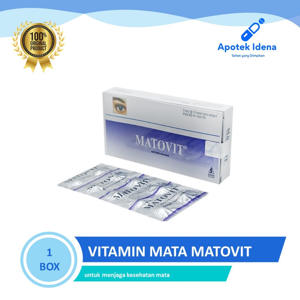 MATOVIT 30 TABLET Vitamin Memelihara Kesehatan Mata Vitamin A Untuk Mata minus Mata rabun