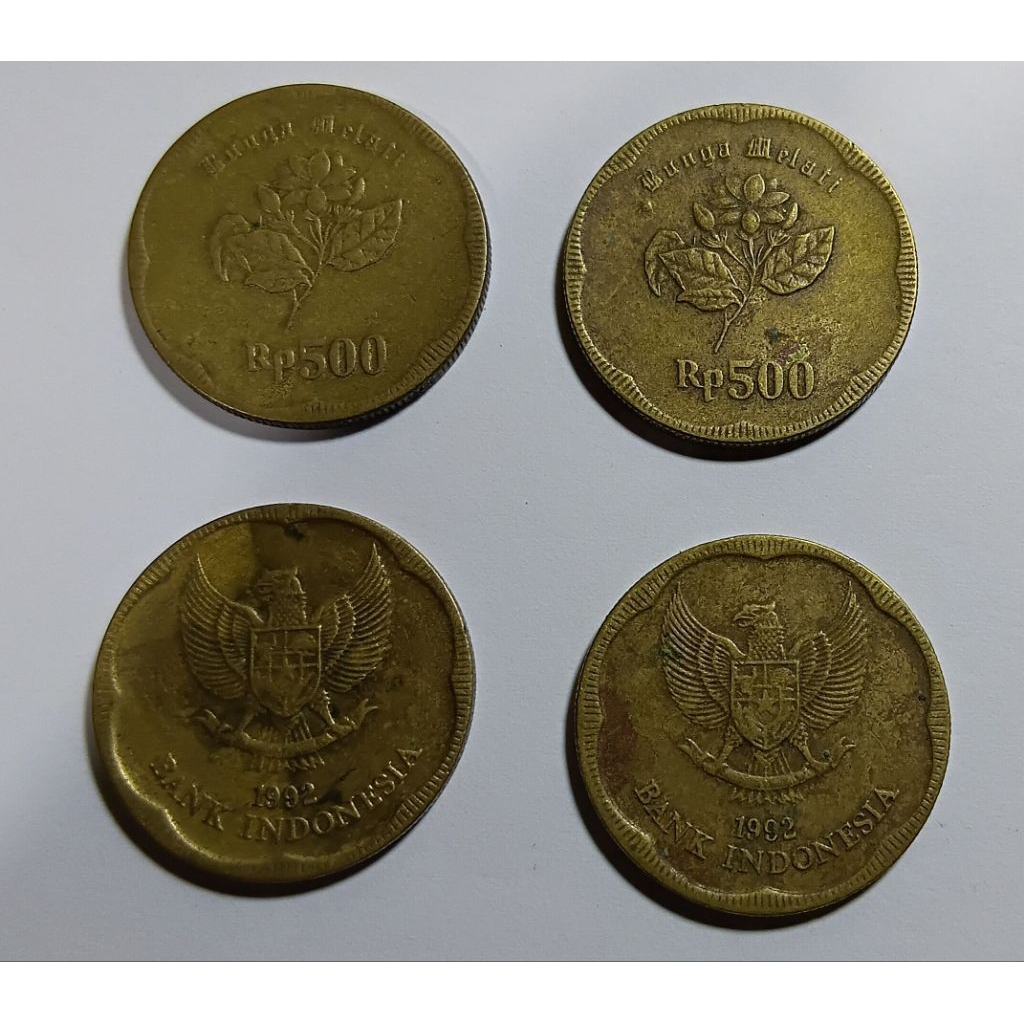 uang koin lawas 500 rupiah bunga melati