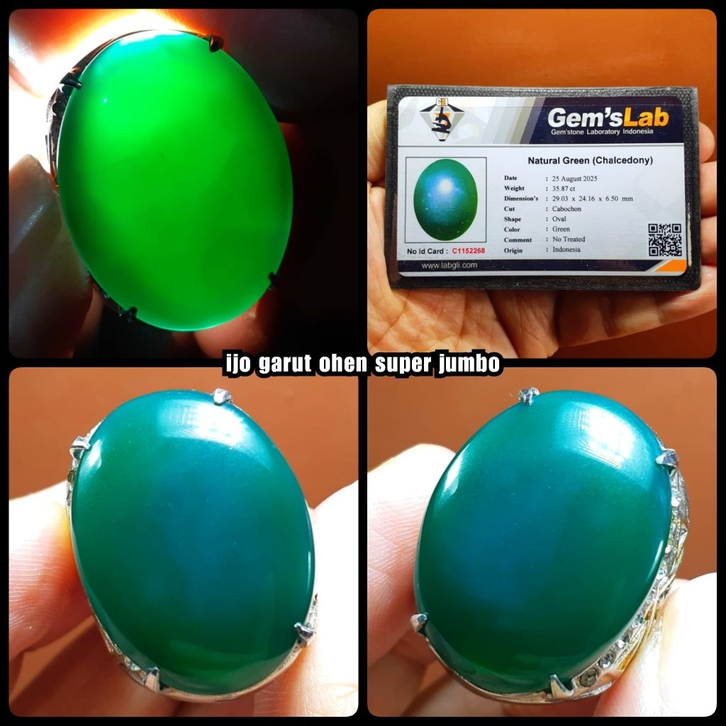 batu ijo garut ohen super jumbo ijo botol kristal HQ