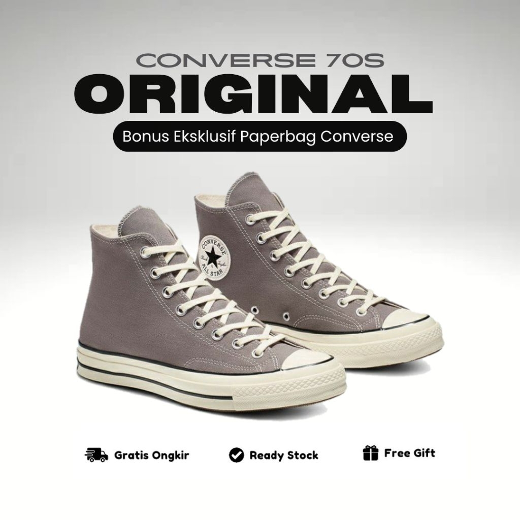 (BONUS PAPERBAG) Converse 70s High Mason Grey ORIGINAL