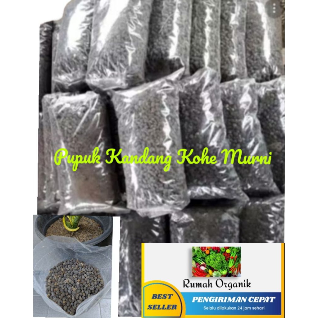 PUPUK KANDANG KOHE KAMBING KEMASAN 1KILO.