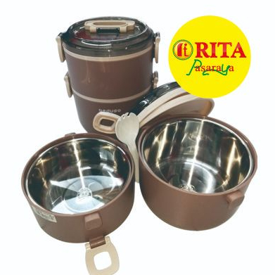 Lunch Box Stainless Tempat Bekal Tempat Makan Stainless Bekal Makan 2'S