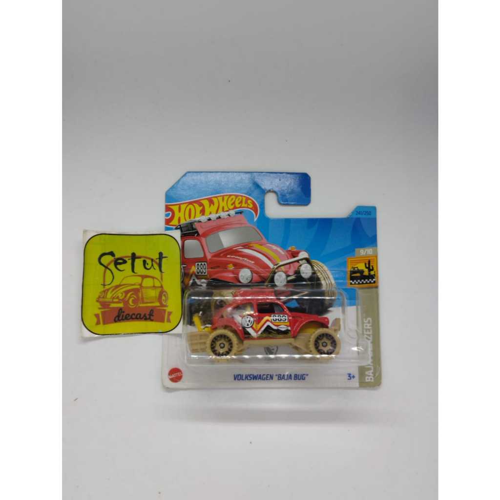 HOT WHEELS HOTWHEELS SHORT CARD VOLKSWAGEN BEETLE TREASURE HUNT TH REG MERAH RED