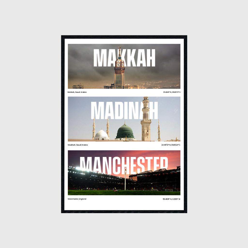 [Frame Block] Poster Makkah Madinah Manchester - 'Old Trafford' / 40 x 60 cm