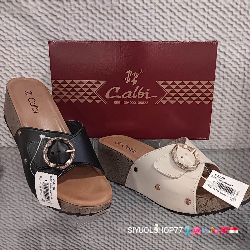 [Bisa COD/100% Original/art DJX.1864] CALBI Wedges Wanita/Sandal Casual Wanita/Sandal Slop/Sandal Je