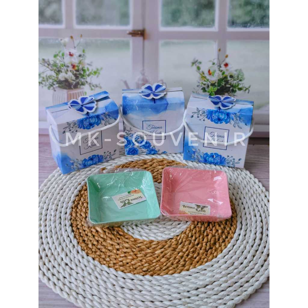( Isi 100Pcs ) Souvenir Mangkok Kotal Sambal Kemasan Box Motif Cantik