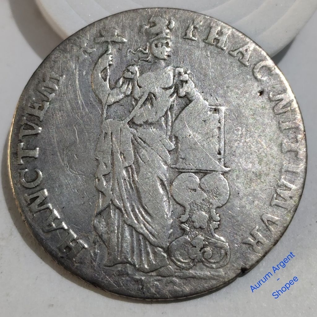 W.62-- 1 PC KOIN PERAK KUNO ASLI GULDEN PALLAS GELDERLAND TH 1762. --  SILVER COIN --