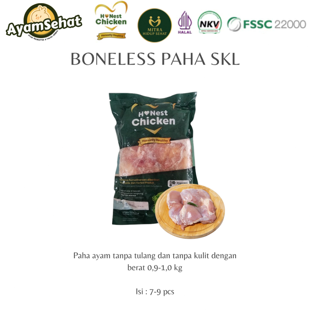 

Honest Chicken Ayam Probiotik & Herbal - Boneless Paha Skinless