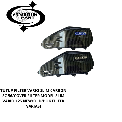 TUTUP FILTER VARIO SLIM CARBON SC 56/COVER FILTER MODEL SLIM VARIO 125 NEW/OLD/BOK FILTER VARIASI