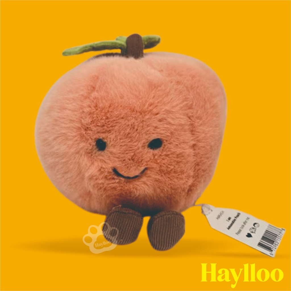 Amuseables Peach Bag Charm Jellycat Boneka Fruit Bag Charm Keychain Gift Gantungan Kunci Persik Plus