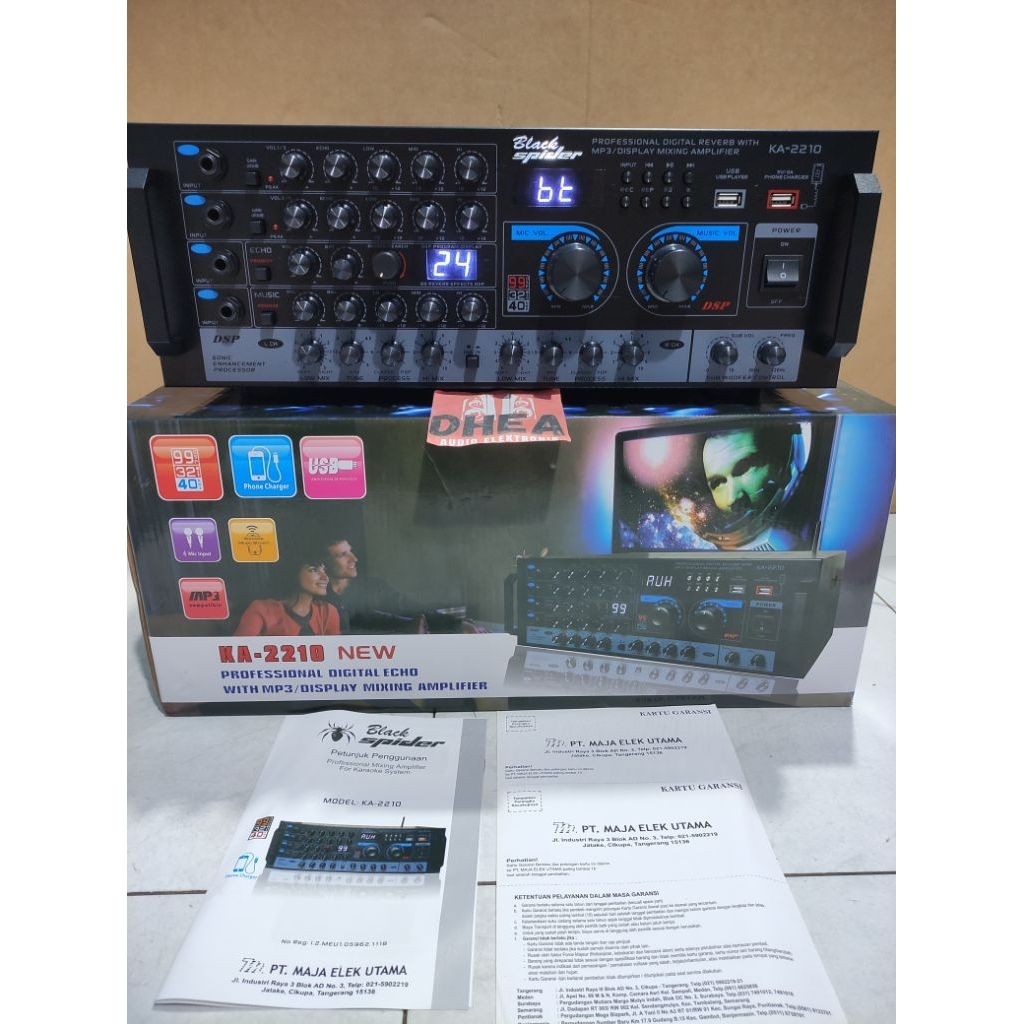 POWER AMPLI MIXER AMPLIFIER BLACK SPIDER KA-2210 NEW KA2210 NEW model  baru ORIGINAL USB MP3 BLUETOO