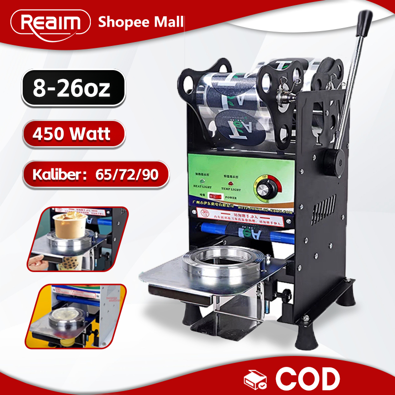 Reaim Cup Sealer Mesin Press 8-26 Oz Original Mesin Cup Sealer [Semua Ukuran Cup] Mesin Press Gelas 