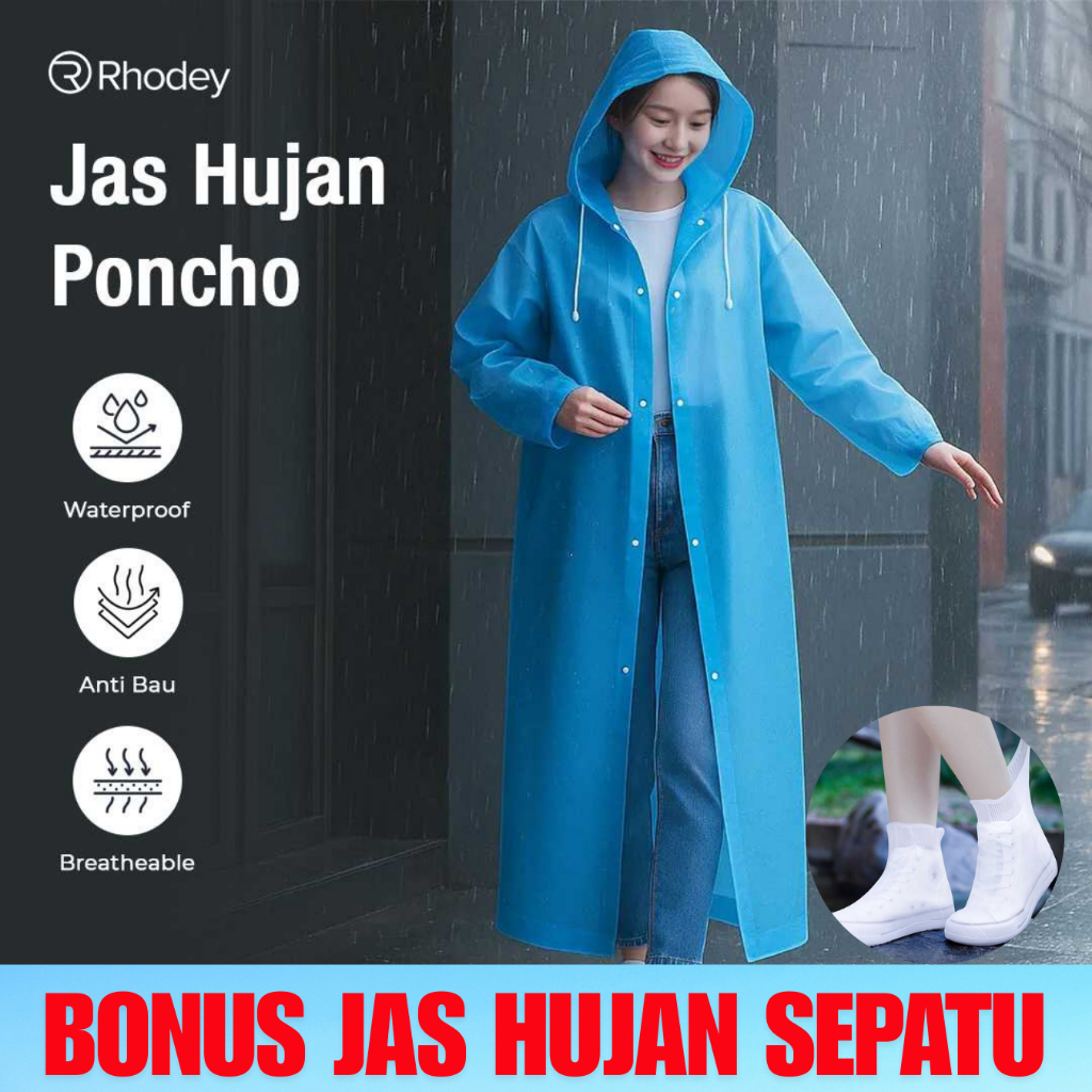 PROMO Jas Hujan Jumbo Tebal dan Kuat + Jas Hujan Sepatu