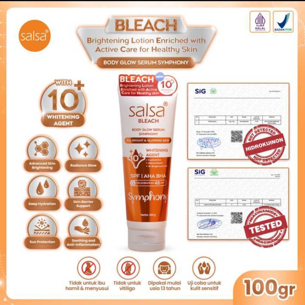 Salsa Bleach Body Glow Serum Symphony Whitening Agent - 100gr