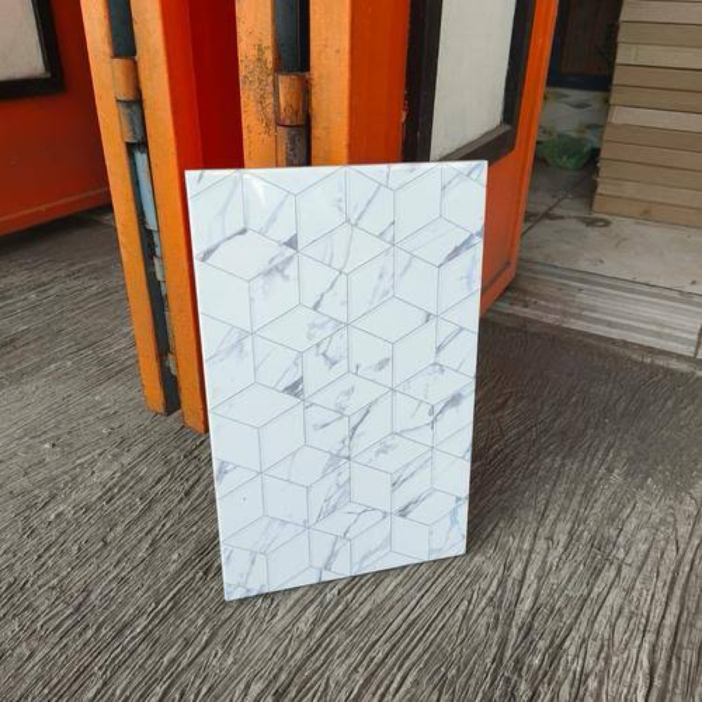 Keramik dinding 25x40 Asia Everest decor ada 2 warna abu dan gold carara model 3 dimensi Grade B pro