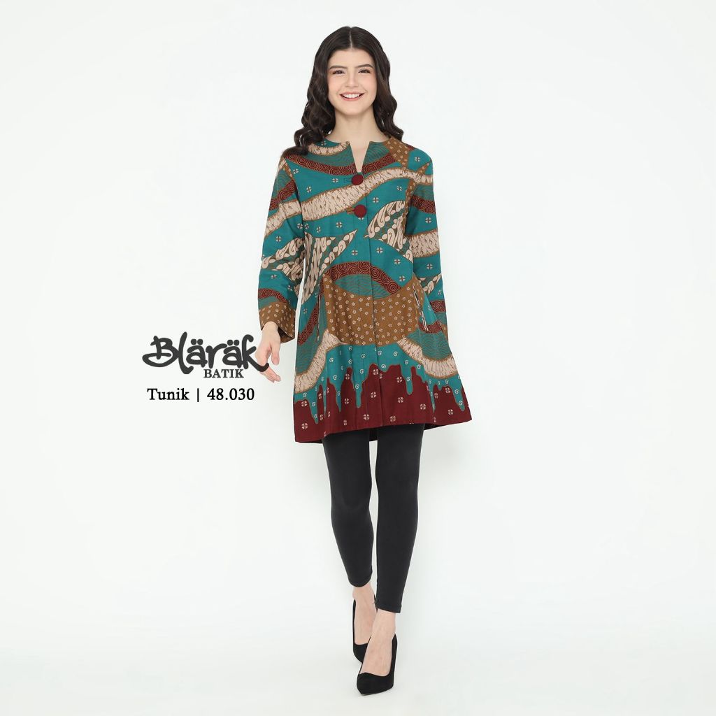 BATIK TUNIK MEREK BLARAK FULL KANCING DEPAN