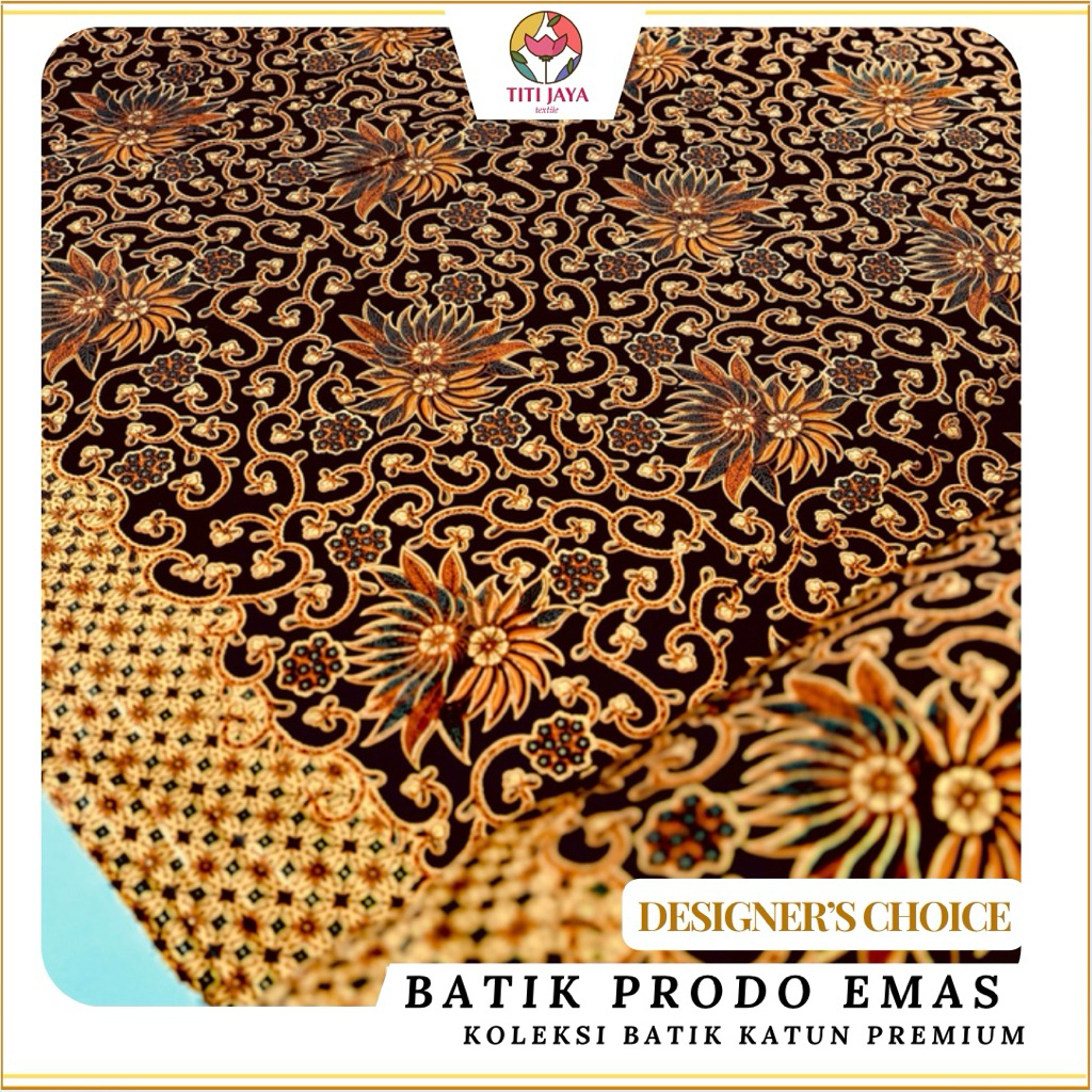 ( BAKAL UPGRADE KEBAYAMU ) Kain BATIK PRODO EMAS PREMIUM Katun / Batik Cotton Motif Parang Ukel Bung