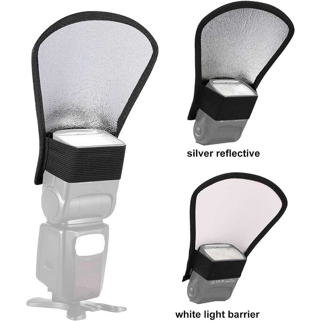 Flash Reflector Diffuser SoftBox 2in1 Reflektor Diffuser Silver White