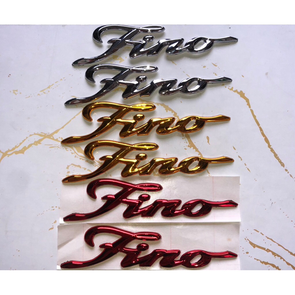 Emblem Fino / logo Fino sepasang kanan kiri / emblem logo Fino timbul 3D chrome sepasang / emblem Ya
