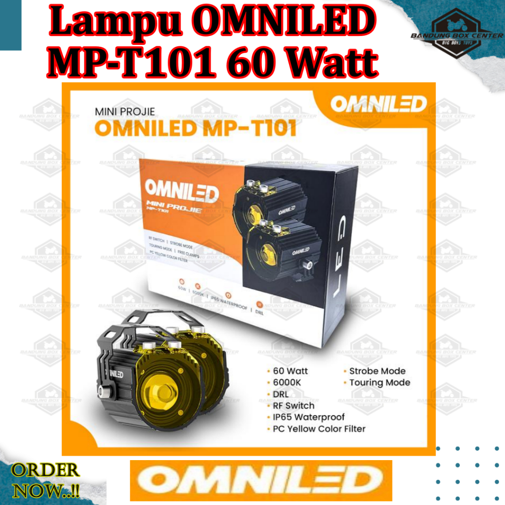 Lampu Sorot OMNILED MP-T101 60 Watt Auxiliary Motorcycle Light Lampu Tembak Motor OMNILED T 101 Lamp