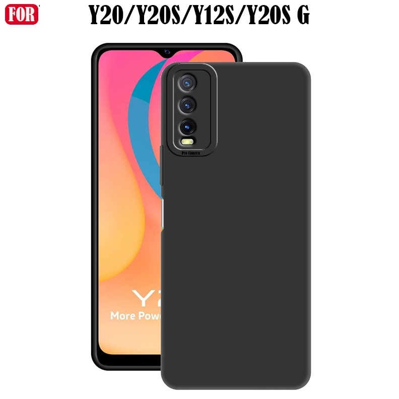 Vivo Y12S Y20S Y20i Y20 Case Softcase Black Matte Camera Protection Case Casing Hp Vivo Y12S Y20S Y2