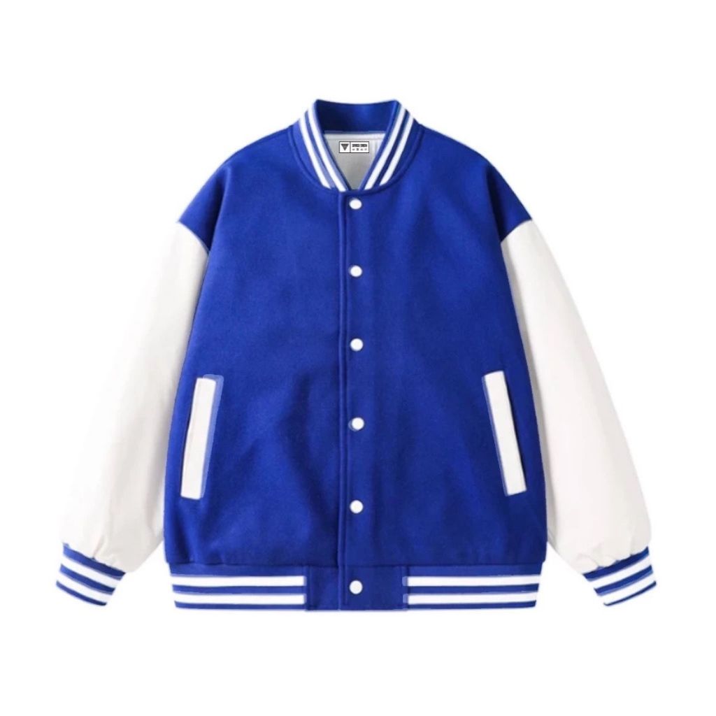 DISKON PROMO JEKET VARSITY KANCING PINK PUTIH POLOS JEKET BASBALL PRIA WANITA UNISEX