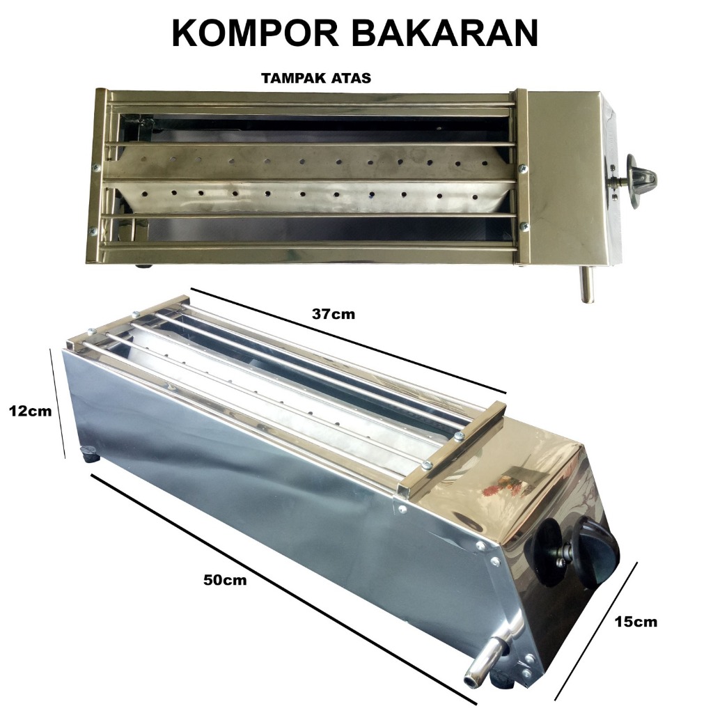 Kompor Gas Pemanggang Sosis Sate Ikan Bakar 1 Tungku Full Stainless Steel Termurah | Pawontresna