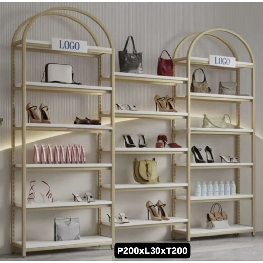 Rak Gandeng Display Toko Tas Sepatu | Rak Display Retail | TERKOKOH