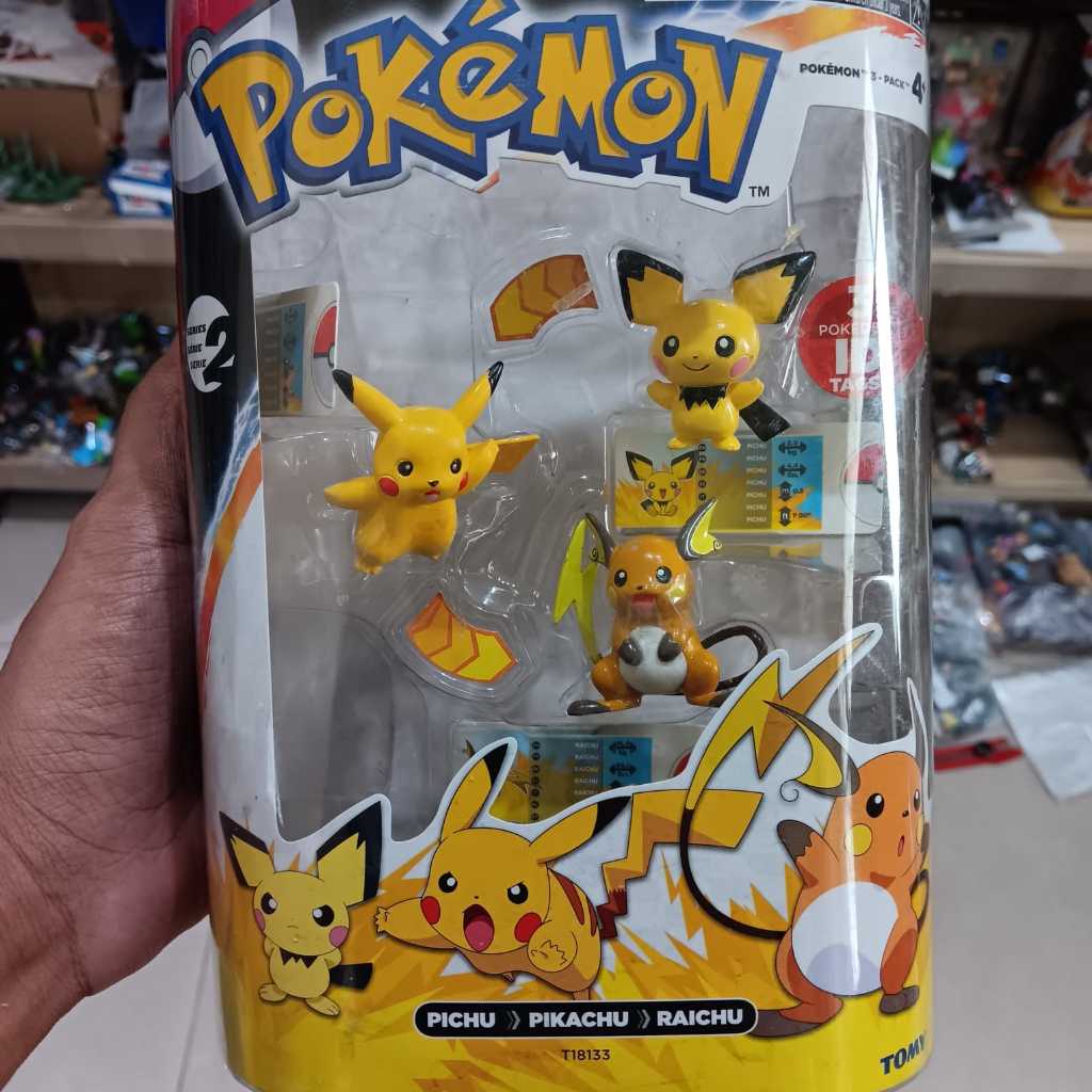 Takara Tomy Pokémon Evolution 3-Pack Tomy Pikachu Pichu Raichu Figure