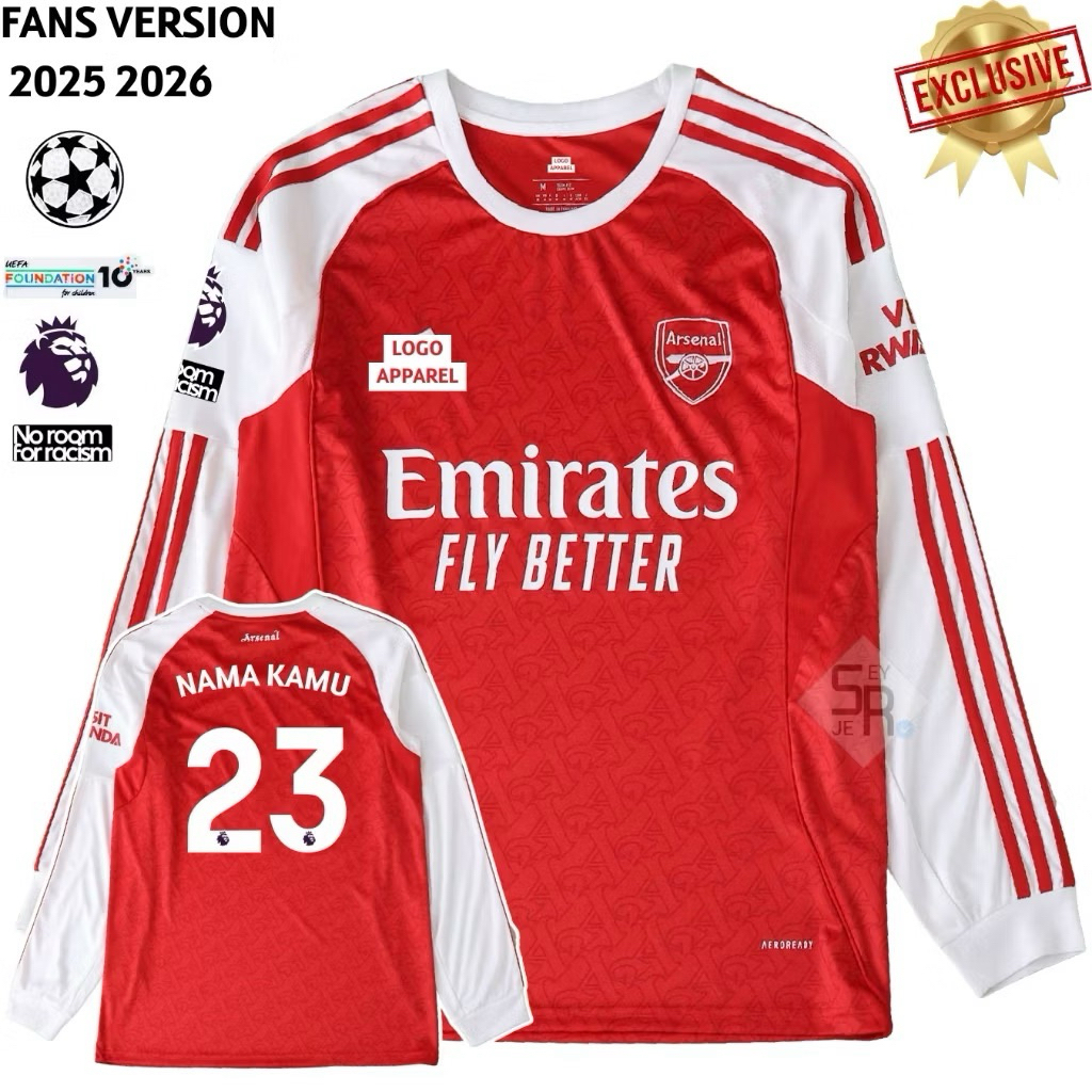 LONGSLEEVE ARSNL HOME 2025 2026 baju bola lengan panjang Arsnl 25/26