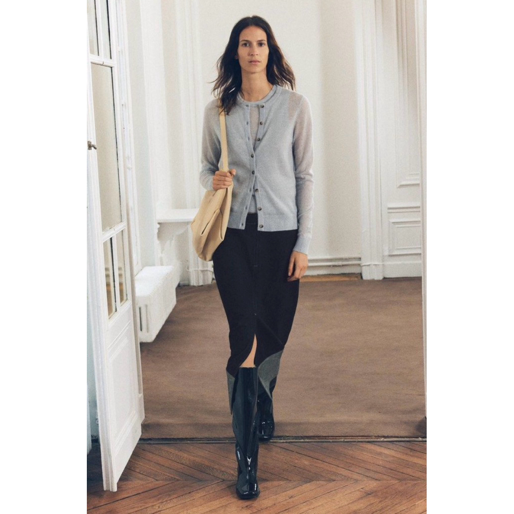 Zara Wool And Alpaca Blend Fine Knit Cardigan