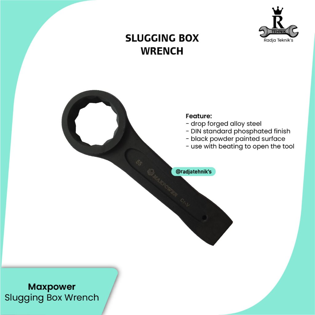 MAXPOWER Slugging Box Wrench  Slugging Box Wrench 32MM  Kunci Ring Pukul 32MM  Hand Tools Maxpower