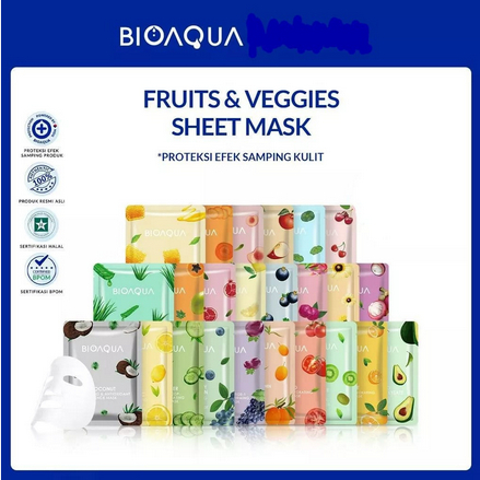 BIOAQUA SHEET MASK - SERIES LENGKAP // JSELECTIV X JHON KOSMETIK // Masker Tisu Wajah BIOAQUA - ORI️
