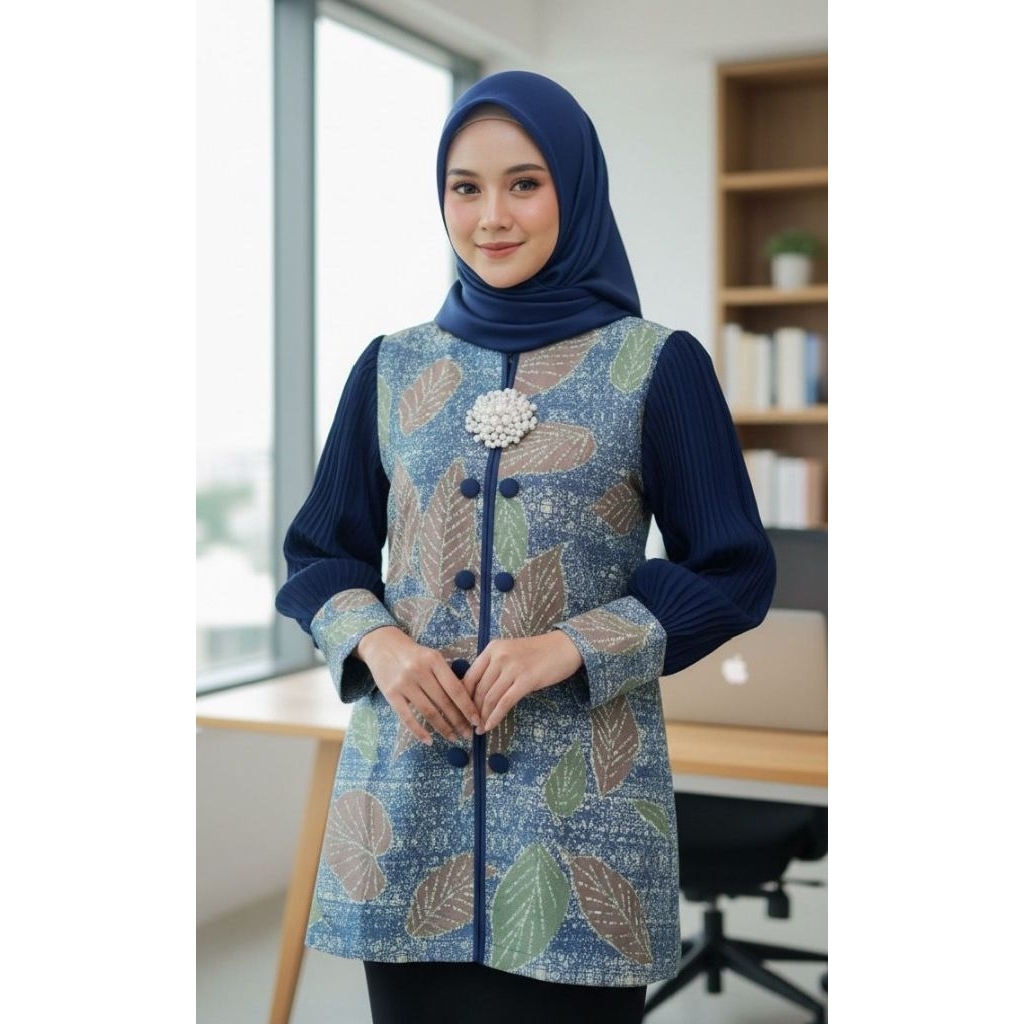 Atasan Blus batik katun wanita |  Tunik batik kerja wanita fashion by batik jawa
